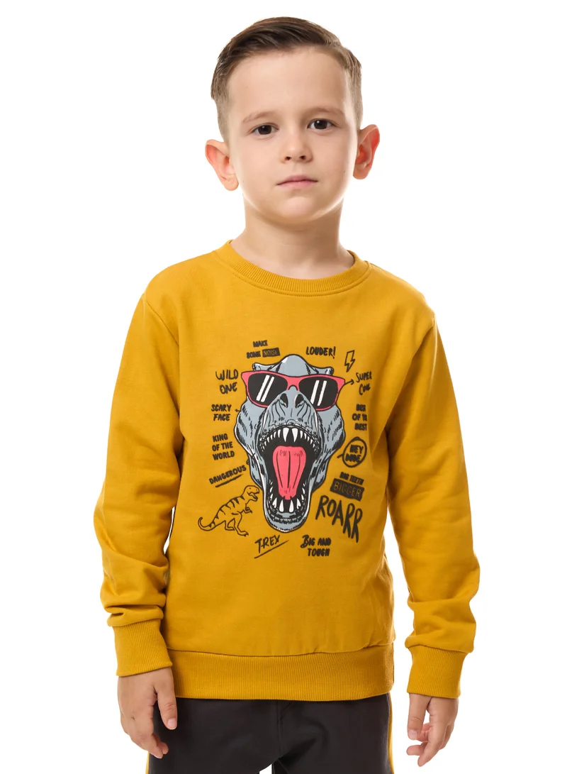 victor and jane Boys' 2-Piece Sweatshirt and Jogger Set (2 -8 yrs)  Mustard -Dark Grey