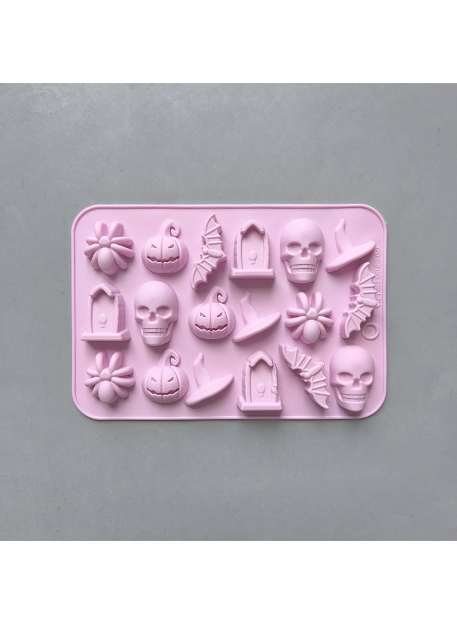 18 Even Halloween Pumpkin Hat 662 Chocolate Silicone Mold DIY Candy Cookie Cake Baking Mold-Color:Horse Purple - Image 1