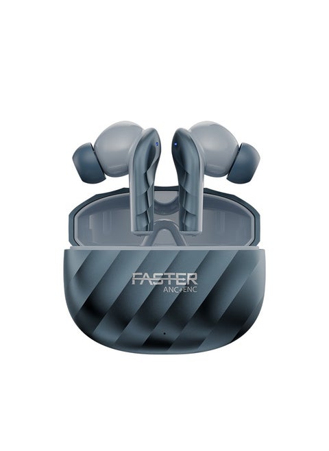 Raptor Wireless Earbuds with ANC + ENC - 6 Hours Playtime with Bluetooth 5.3 - HiFi Stereo Sound Airpods - Gaming Bluetooth Earphones with Ultra-Low Latency - Deep Bass, IPX4 Water Resistant - For Exercise, Gym - Compatible with iPhone & Android (Blue)