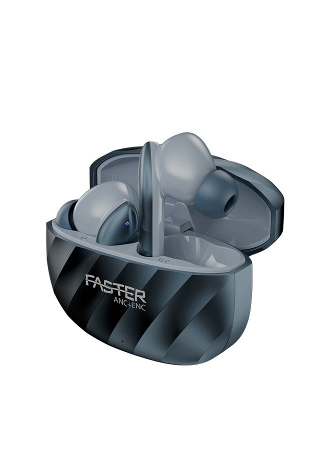 Faster - Raptor Wireless Earbuds with ANC + ENC - 6 Hours Playtime with Bluetooth 5.3 - HiFi Stereo Sound Airpods - Gaming Bluetooth Earphones with Ultra-Low Latency - Deep Bass, IPX4 Water Resistant - For Exercise, Gym - Compatible with iPhone & Android (Blue) - Image 1