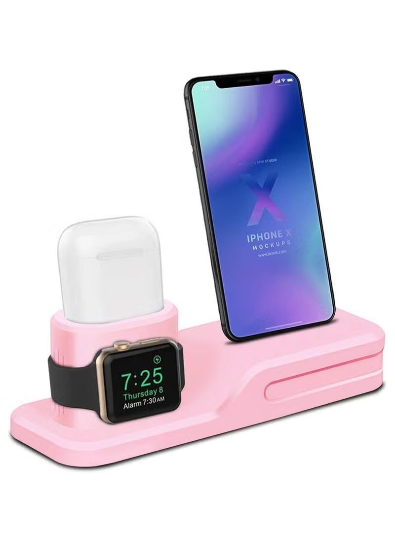 Generic - 3 in 1 Charging Stand for iPhone Air pods Apple Watch Charger Dock Station - Image 1