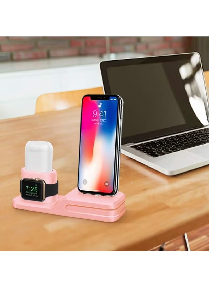 Generic - 3 in 1 Charging Stand for iPhone Air pods Apple Watch Charger Dock Station - Image 1