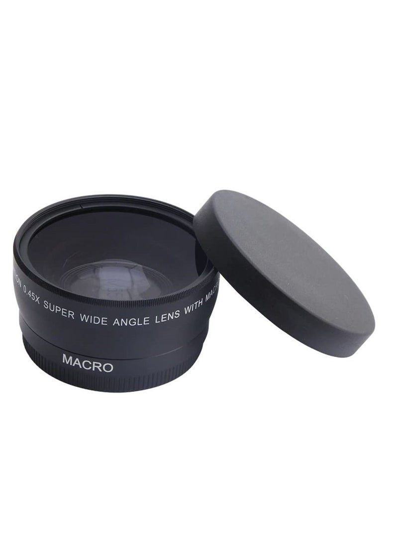 Wide Angle Lens 58mm 0.45X Optical Glass Universal Conversion Macro Lens DSLR Camera Close Up Lens Storage Pouch for Digital Camera 58mm Lens Mount for Canon/Nikon/Sony Camera  - Image 1
