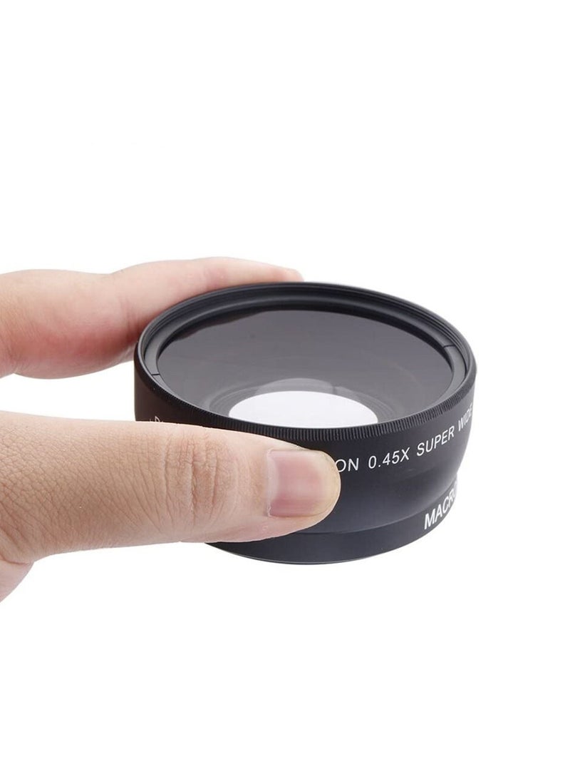 Wide Angle Lens 58mm 0.45X Optical Glass Universal Conversion Macro Lens DSLR Camera Close Up Lens Storage Pouch for Digital Camera 58mm Lens Mount for Canon/Nikon/Sony Camera  - Image 3
