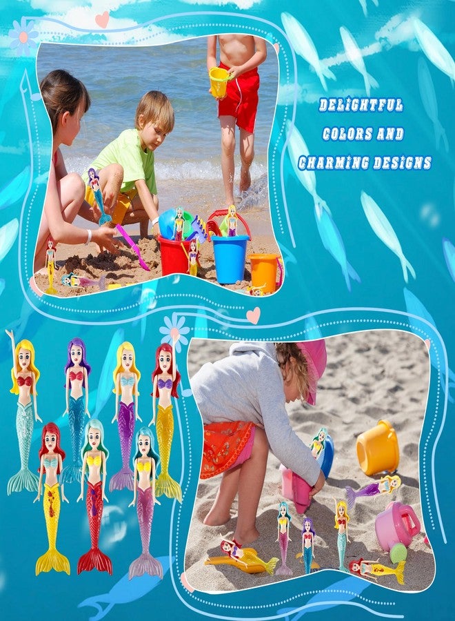 Hoarost 14 Pcs Mermaids Underwater Diving Pool Toys Assorted Colors Mermaids Water Toys for Swimming Pool Party Supplies Bathtub Summer Beach Game - Image 3