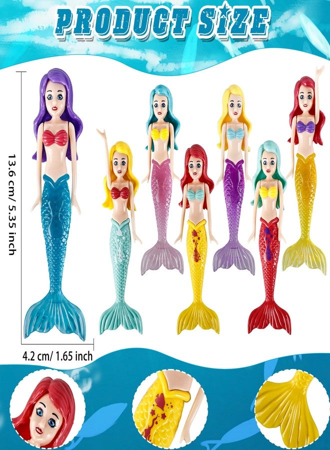 Hoarost 14 Pcs Mermaids Underwater Diving Pool Toys Assorted Colors Mermaids Water Toys for Swimming Pool Party Supplies Bathtub Summer Beach Game - Image 2