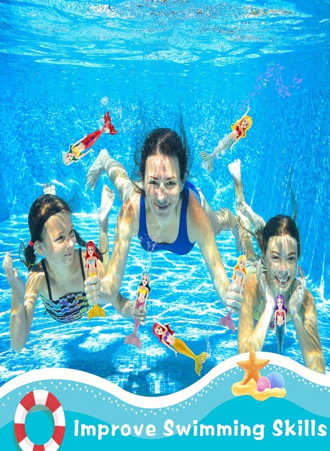 Hoarost 14 Pcs Mermaids Underwater Diving Pool Toys Assorted Colors Mermaids Water Toys for Swimming Pool Party Supplies Bathtub Summer Beach Game - Image 4