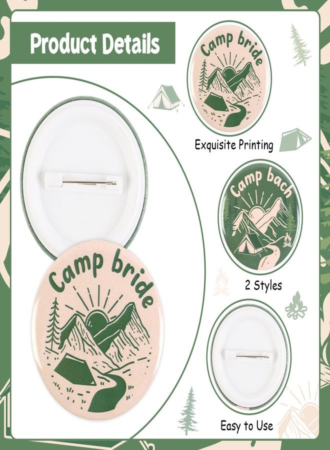 Serencatcher Camp Bachelorette Decorations Button Pins, 16pcs Camp Bride Camp Bach Pins Badges for Camping Bridal Shower Wedding Engagement Party Favors Team Bride Accessories - Image 3