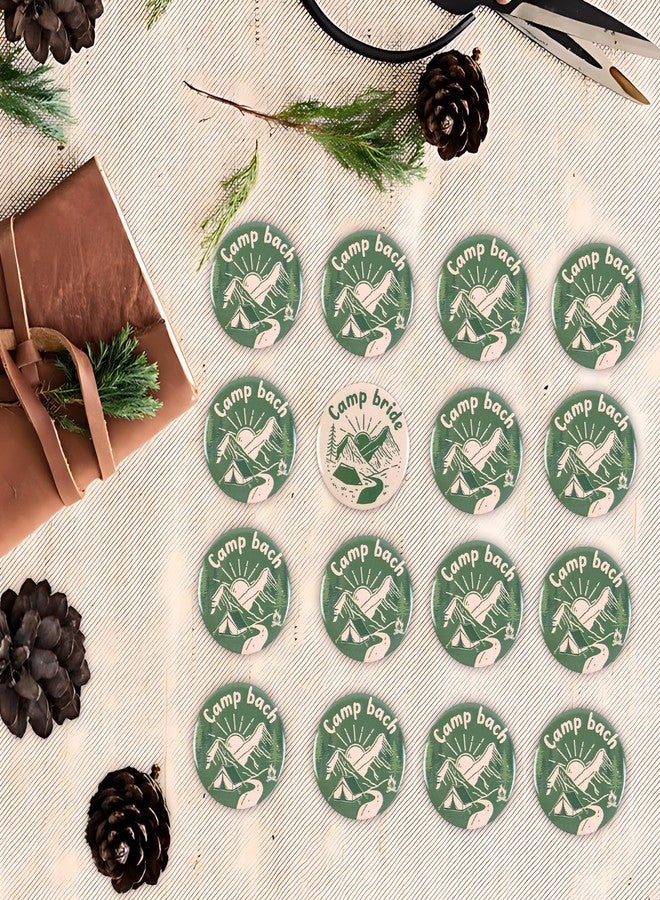 Serencatcher Camp Bachelorette Decorations Button Pins, 16pcs Camp Bride Camp Bach Pins Badges for Camping Bridal Shower Wedding Engagement Party Favors Team Bride Accessories - Image 4