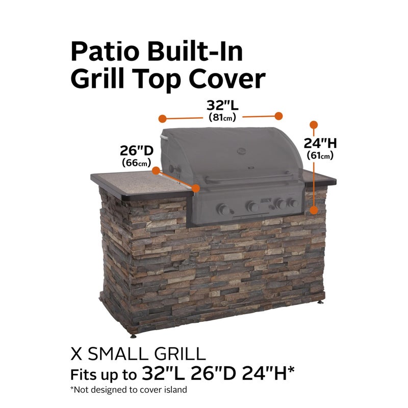 Classic Accessories Ravenna Water-Resistant 32 Inch Built-In BBQ Grill Top Cover, Taupe, Grill Cover, Grill Cover for Outdoor Grill, BBQ Cover - Image 3