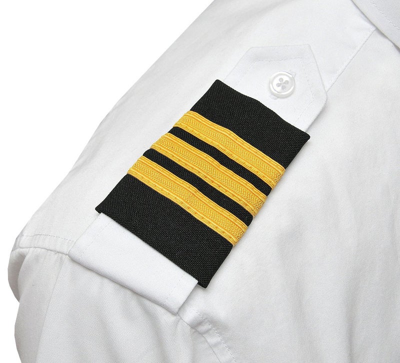 Aero Phoenix Professional Pilot Uniform Epaulets - Three Bars - First Officer - Gold Nylon on Dark Navy - Image 5