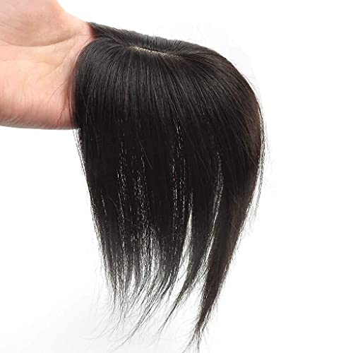RemeeHi Real Human Hair Piece Pu Similar to Silk Base Women Topper or Toupee Wiglet Top Thin Loss Hair 5x8 Natural Black 20cm - Image 3