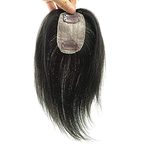 RemeeHi Real Human Hair Piece Pu Similar to Silk Base Women Topper or Toupee Wiglet Top Thin Loss Hair 5x8 Natural Black 20cm - Image 5