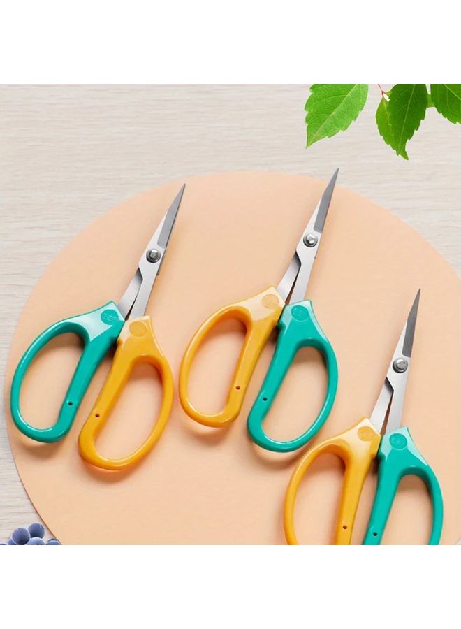 Yellow Green Stainless Steel Grape And Orchid Pruning Shears Durable Garden Scissors For Vines And Small Branches - Image 3