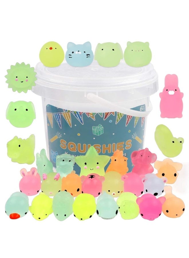 POKONBOY 23 Pack Squishies Mochi Squishy Toys Glow in The Dark Party Favors for Kids  Mini Kawaii Squishies Mochi Animals Stress Relief Squishy Pack Squishy Cat Squishys with Storage Box - Image 2