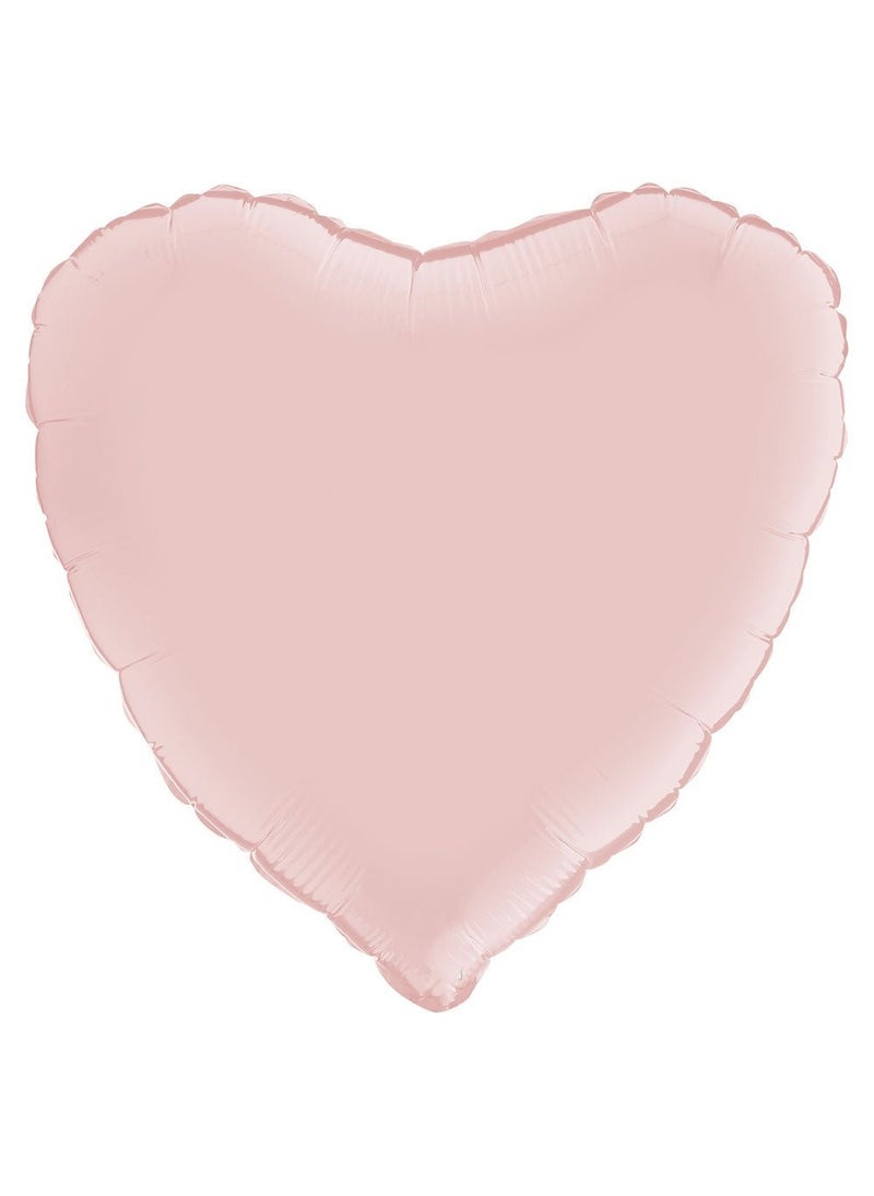 Heart Shaped Foil Balloon Satin Pastel Pink 46cm
