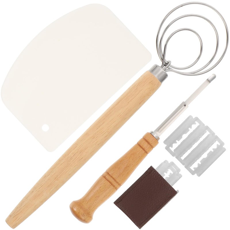 Bread Baking Kit with 5 Blade Knife Scraper Whisk and Protective Sheath - Image 2