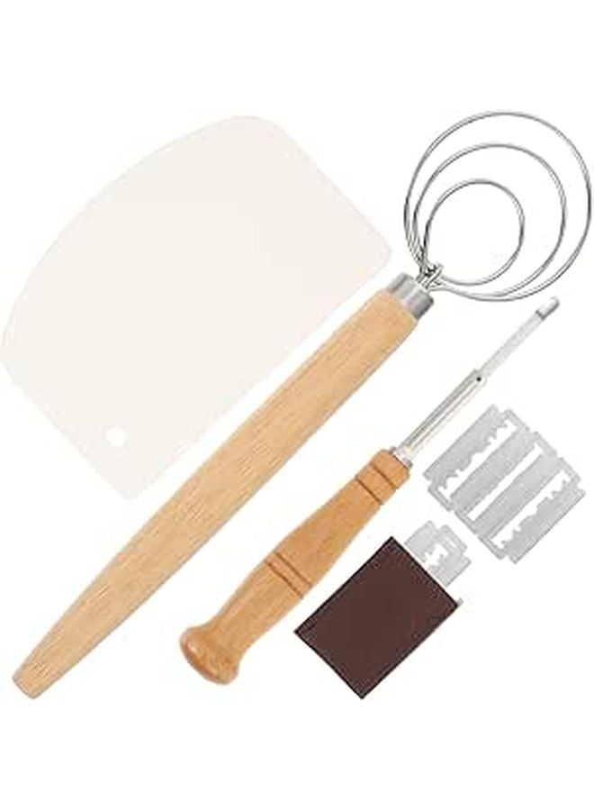 Bread Baking Kit with 5 Blade Knife Scraper Whisk and Protective Sheath - Image 1
