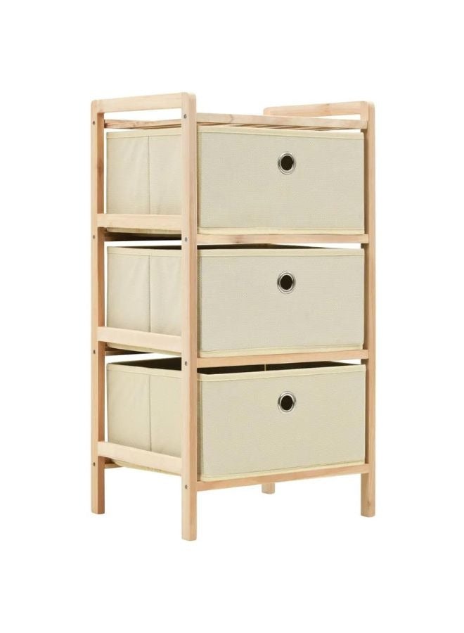 vidaxl vidaXL Storage Rack with 3 Nonwoven Baskets Cedar Wood Beige - Image 1