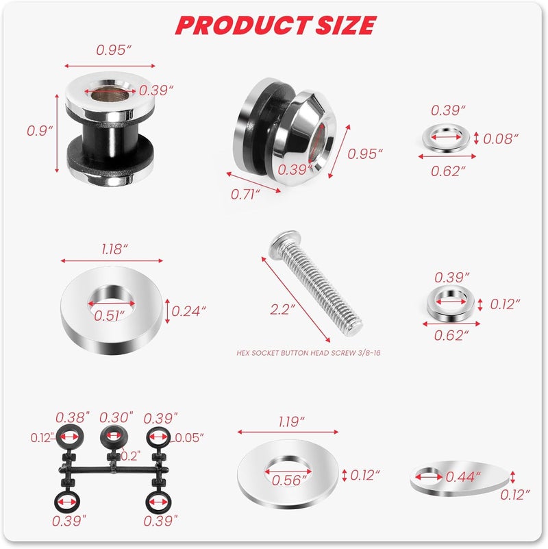 kekykm Quick Release Sissy Bar Docking Hardware Kit for Harley Dyna - Image 2