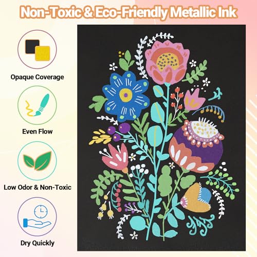 DAPAWIN Metallic Markers for Scrapbooking: 12 Scrapbook Markers for Black Paper, Rock, DIY Card Decorative, Wedding, Graduation Scrapbook Supplies, Dual Tips Scrapbooking Pens - Image 3
