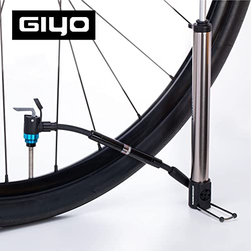 GIYO GM741 High Precision Bike Pump with Gauge - Portable Floor Pump, Durable & Lightweight for Mountain & Road Bikes, 140 PSI, Universal Valve Compatibility - Image 3