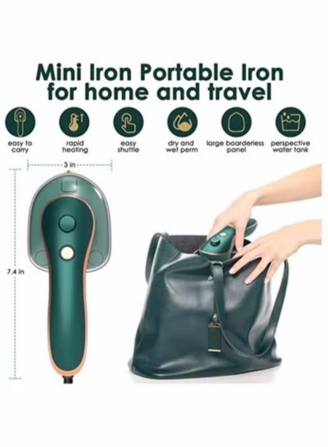 Gonice Mini Iron for Clothes, Portable Travel Iron Support Dry Wet Ironing, Steam Iron Handheld Ironing Machine (Dark Green)  - Image 2