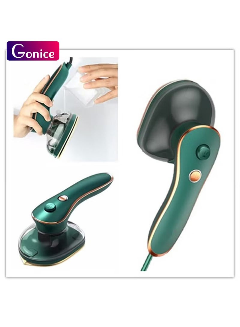 Gonice Mini Iron for Clothes, Portable Travel Iron Support Dry Wet Ironing, Steam Iron Handheld Ironing Machine (Dark Green)  - Image 1