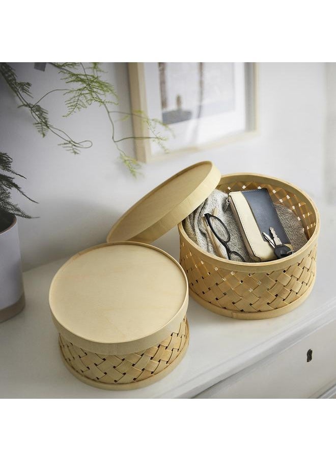 Generic Basket with lid set of 2, poplar  - Image 5