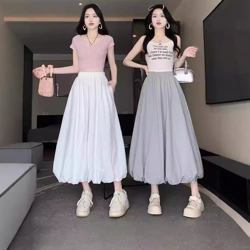 2024 New Design Puffy Bubble Lantern Skirt High Waist Slimming Half Skirt - Image 1