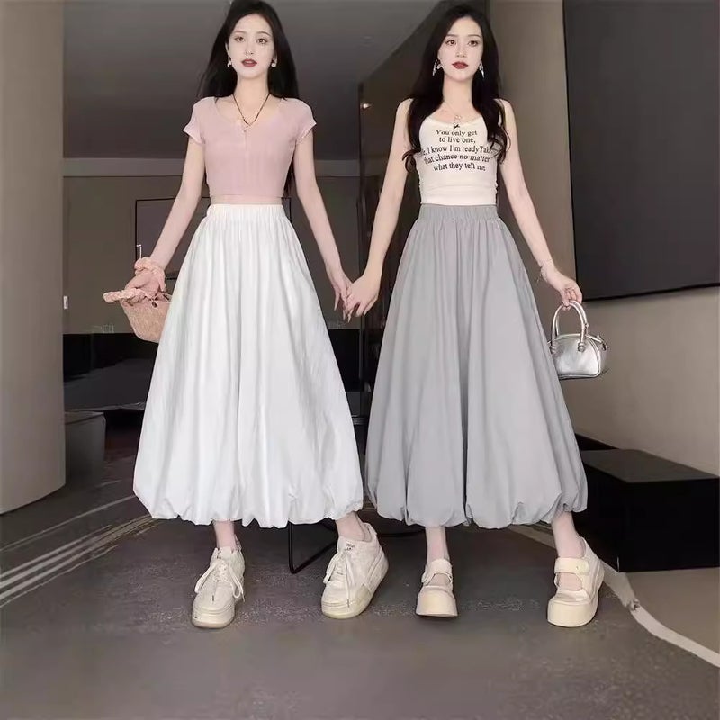 2024 New Design Puffy Bubble Lantern Skirt High Waist Slimming Half Skirt - Image 4