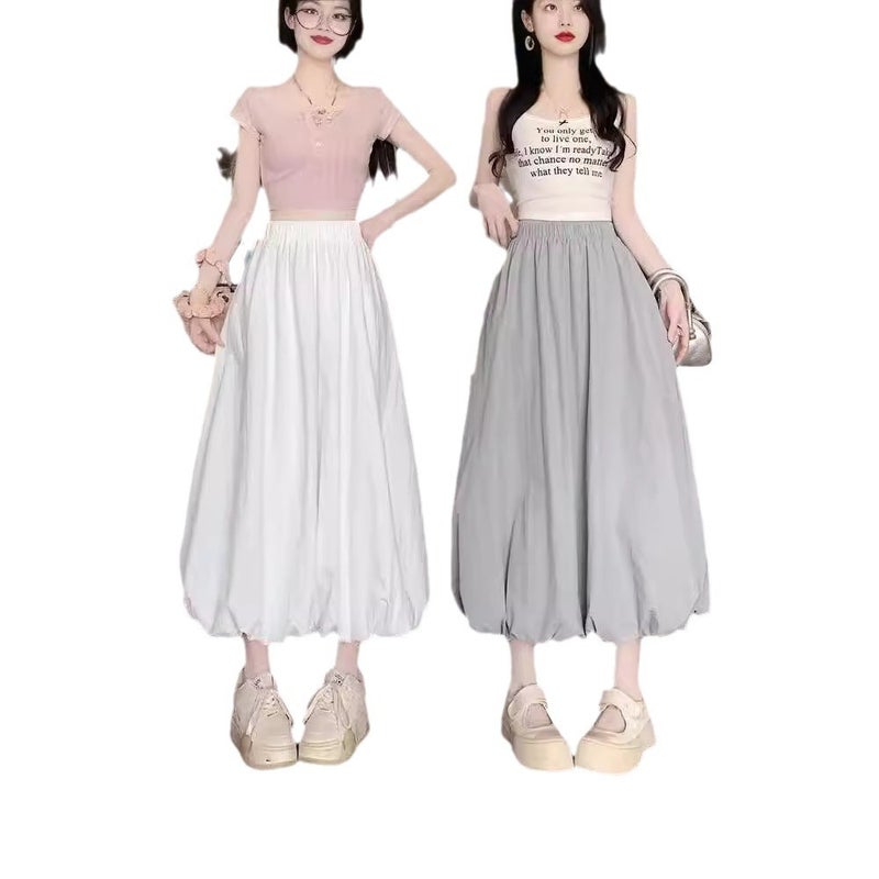 2024 New Design Puffy Bubble Lantern Skirt High Waist Slimming Half Skirt - Image 5