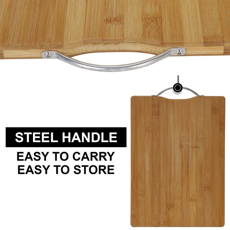 GION Chopping Board with Handle Large Wooden Cutting Board for Kitchen Wood Chopping Block for Meat Vegetables Fruits 1Pcs - Image 4