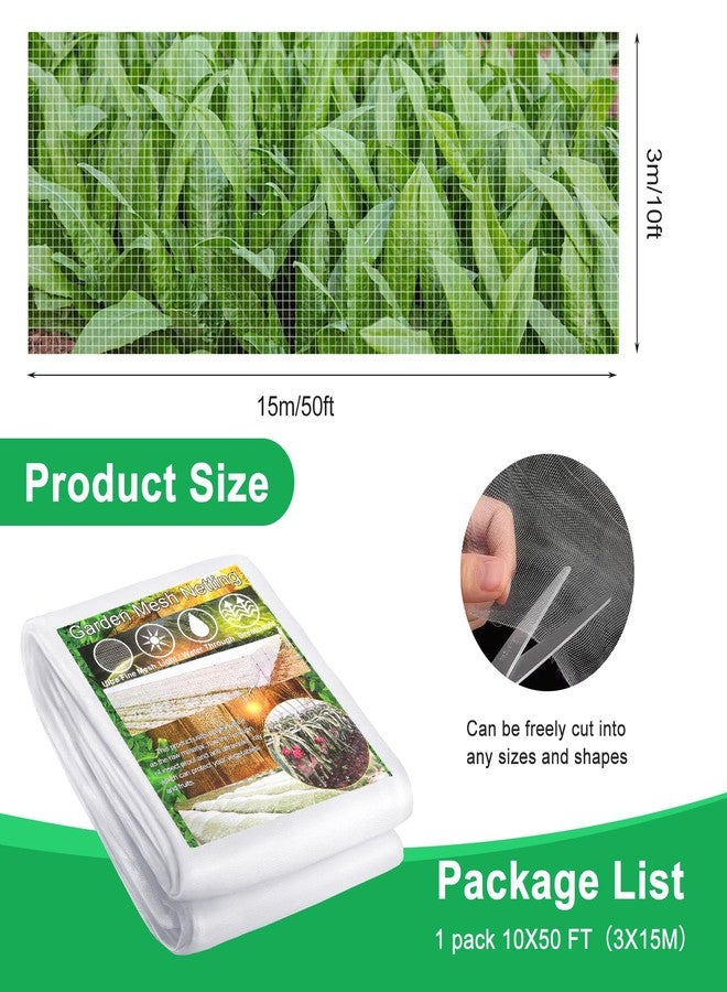 Fippy Garden Mesh Netting, Insect Netting Mesh Garden Netting，Garden Vegetable Plant Protect Netting for Vegetables, Fruits (10 X 50FT) - Image 2