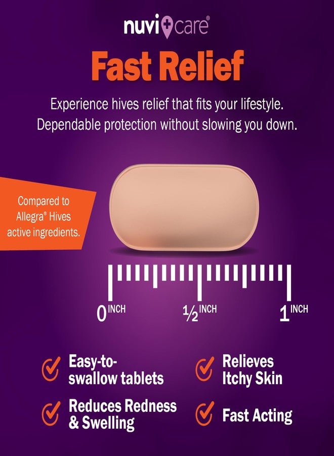NUVICARE Hives Allergy Medicine for Adults and Children 12+ – Fexofenadine 180mg – 24 Hour Non Drowsy Antihistamine Formula – Generic for Alegra Hives – Nondrowsy Allergy Relief Tablets (30 Count - Image 5