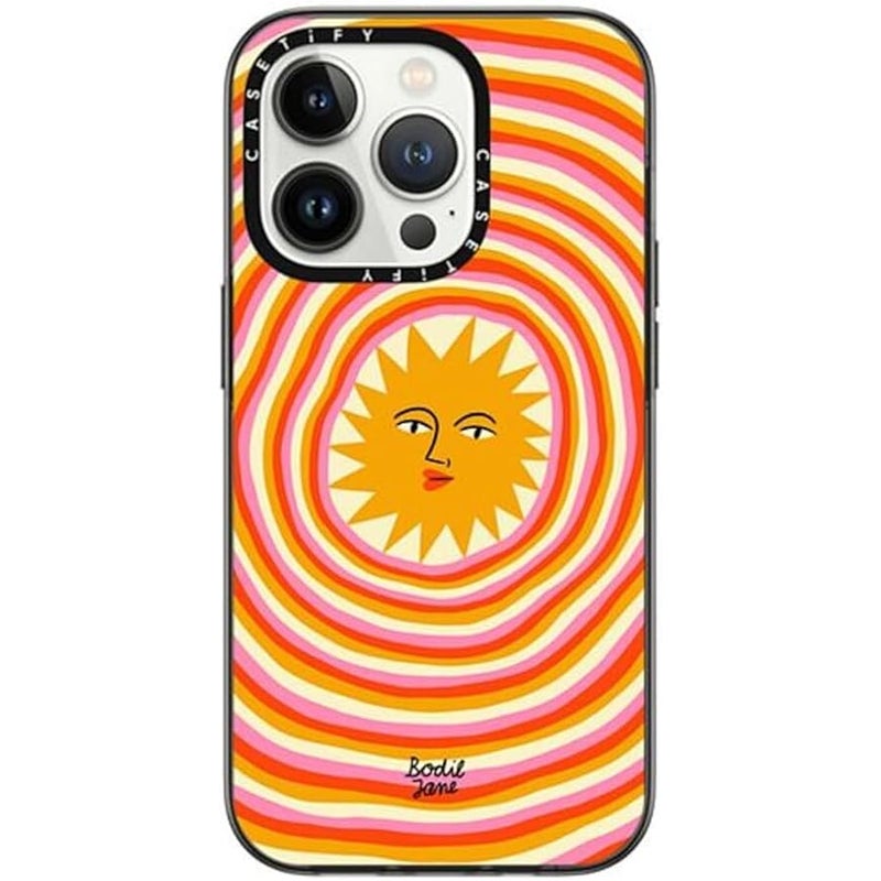 Casetify iPhone 14 Pro Compact Case 【2x Military Grade Drop Test/4ft Drop Protection】 - Sun Rays - Black