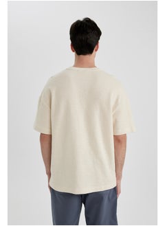 DeFacto Man Comfort Fit Crew Neck Short Sleeve Knitted T-Shirt  - Image 3