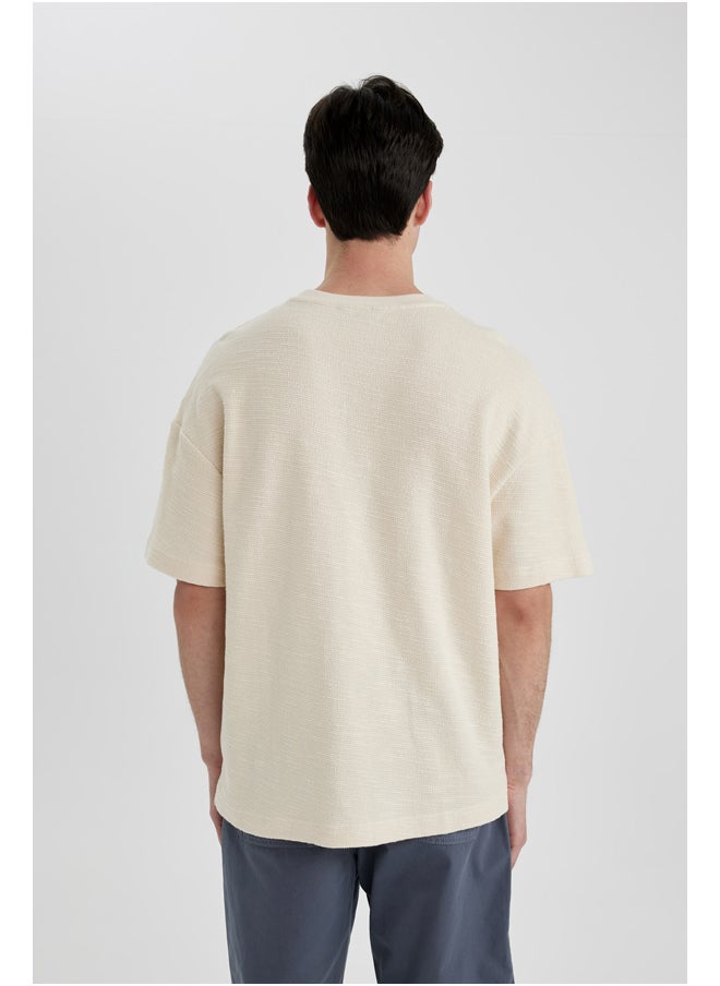 DeFacto - Man Comfort Fit Crew Neck Short Sleeve Knitted T-Shirt - Image 1