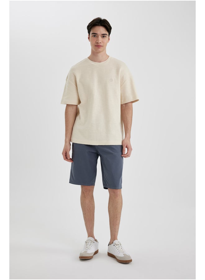 DeFacto - Man Comfort Fit Crew Neck Short Sleeve Knitted T-Shirt - Image 1