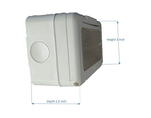 c&s electric Polyvinyl Chloride Type I 4 Module Waterproof Gang Box with 1 6A and 16A Socket. Use in Roof Top Lighting (White) - Image 3