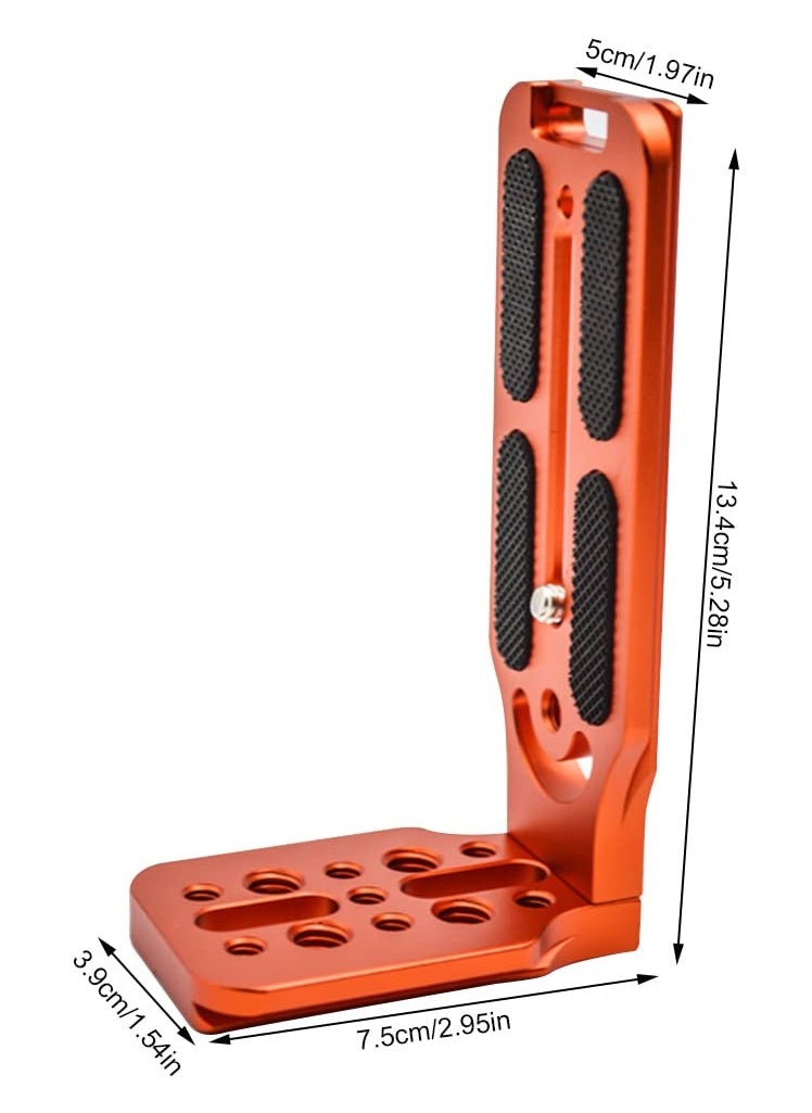 KASTWAVE - DSLR Camera L Bracket Quick Release Plate Vertical Horizontal Switching Tripod Quick Release Board Compatible with Canon / Nikon / Sony / DJI / Osmo / Ronin / Zhiyun Stabilizer Tripod Monopod (Orange) - Image 1