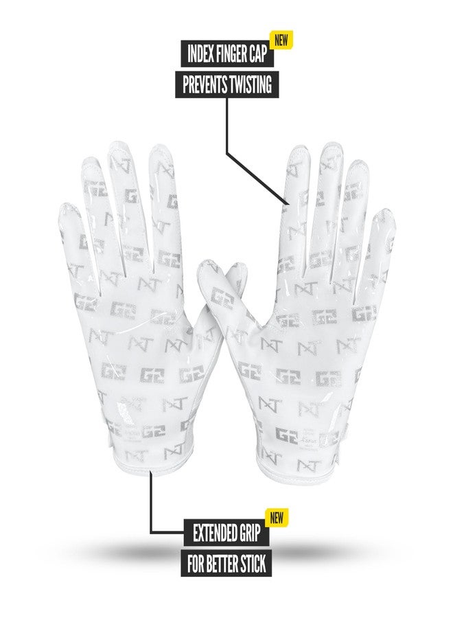 NXT NXTRND Nxtrnd G2 Pro Football Gloves, Men's Ultra Sticky Elite Receiver Gloves (White, Large) - Image 4