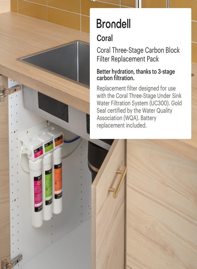 برونديل نظام ترشيح المياه ثلاثي المراحل تحت الطاولة Brondell H2O+ Coral UC300 (فلاتر بديلة UF-35) - Image 2