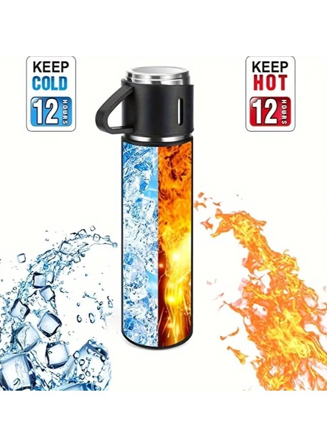 Generic - Thermal flask. Insulated bottle. Stainless steel cup. 500 ml capacity. Elegant design. Hot beverages. Cold beverages. 12 hours heat retention. 12 hours cold retention. Portable mugs. Rust-resistant stainless steel. Ideal. Cold beverage cup. Heat retention cup. Coffee cup. Juice cup. Travel-friendly. Home use. Coffee accessories. Multi-use mugs. - Image 1