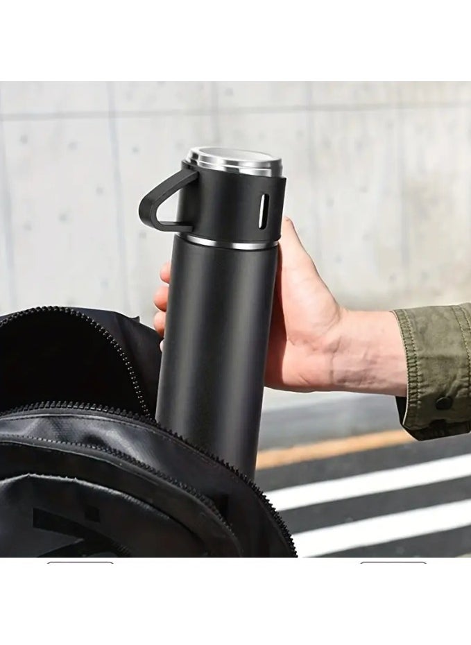 Generic - Thermal flask. Insulated bottle. Stainless steel cup. 500 ml capacity. Elegant design. Hot beverages. Cold beverages. 12 hours heat retention. 12 hours cold retention. Portable mugs. Rust-resistant stainless steel. Ideal. Cold beverage cup. Heat retention cup. Coffee cup. Juice cup. Travel-friendly. Home use. Coffee accessories. Multi-use mugs. - Image 1