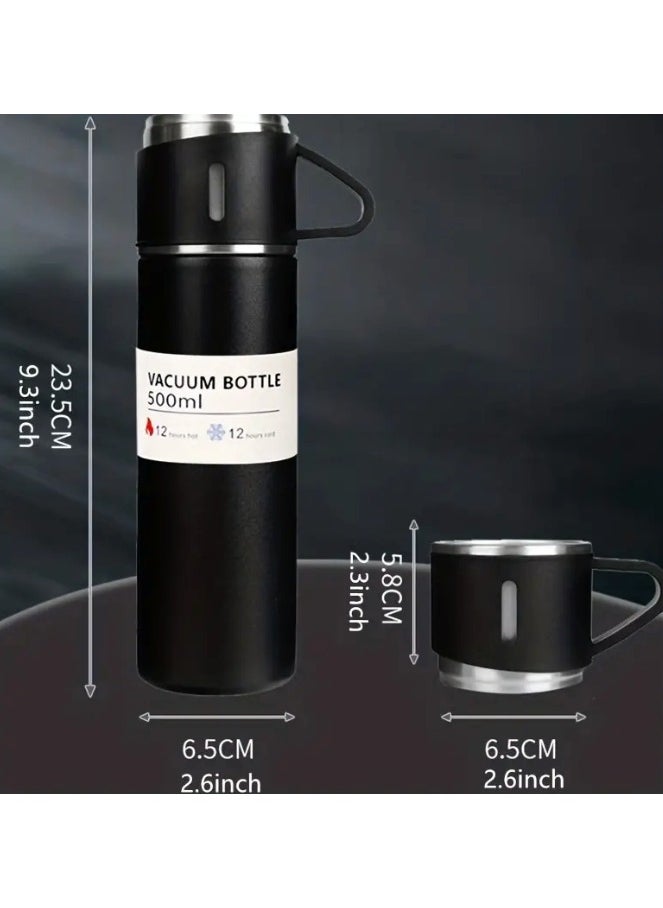 Generic - Thermal flask. Insulated bottle. Stainless steel cup. 500 ml capacity. Elegant design. Hot beverages. Cold beverages. 12 hours heat retention. 12 hours cold retention. Portable mugs. Rust-resistant stainless steel. Ideal. Cold beverage cup. Heat retention cup. Coffee cup. Juice cup. Travel-friendly. Home use. Coffee accessories. Multi-use mugs. - Image 1