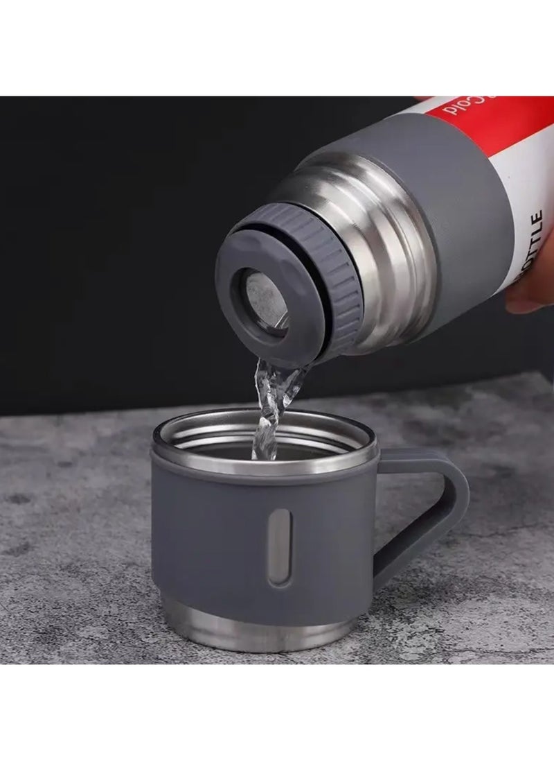 Generic - Thermal flask. Insulated bottle. Stainless steel cup. 500 ml capacity. Elegant design. Hot beverages. Cold beverages. 12 hours heat retention. 12 hours cold retention. Portable mugs. Rust-resistant stainless steel. Ideal. Cold beverage cup. Heat retention cup. Coffee cup. Juice cup. Travel-friendly. Home use. Coffee accessories. Multi-use mugs. - Image 1