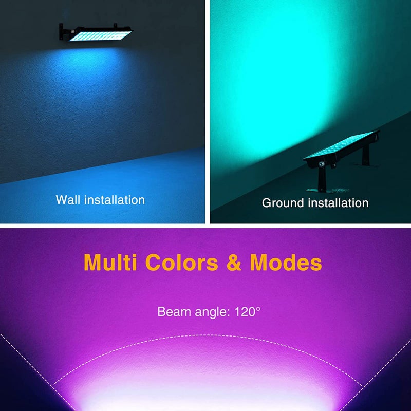 Dimmable RGBCW Wash Light Floodlight Outdoor Waterproof Wall Washer Light Stage Light Bar with Remote Control Smart APP Control for Villa Roadside Wedding Birthday Party Stage Lighting - Image 2