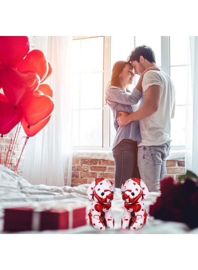 Haull 18 Pcs Valentine's Day Stuffed Dogs Plush Toys with Hearts Pattern for Valentine's Day Birthday Party Gift Favors - Image 5