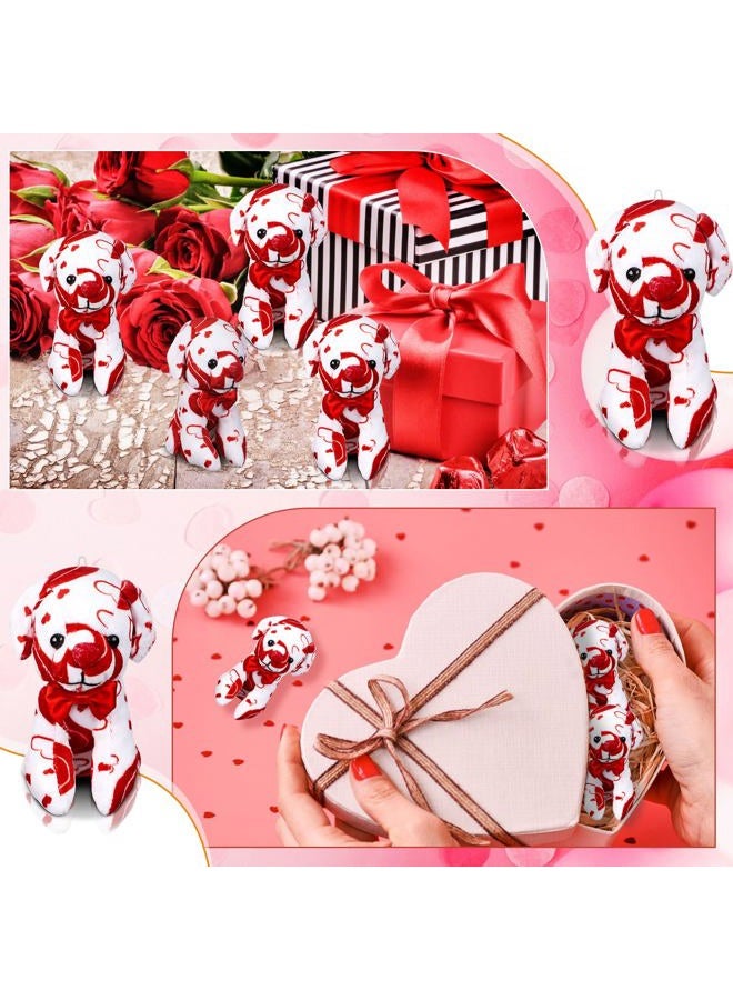 Haull 18 Pcs Valentine's Day Stuffed Dogs Plush Toys with Hearts Pattern for Valentine's Day Birthday Party Gift Favors - Image 4